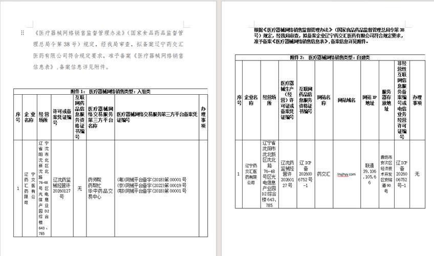 《医疗器械网络销售信息表》告知公示